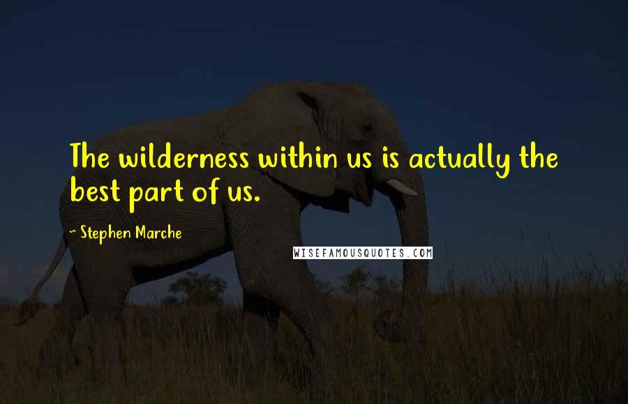 Stephen Marche quotes: The wilderness within us is actually the best part of us.