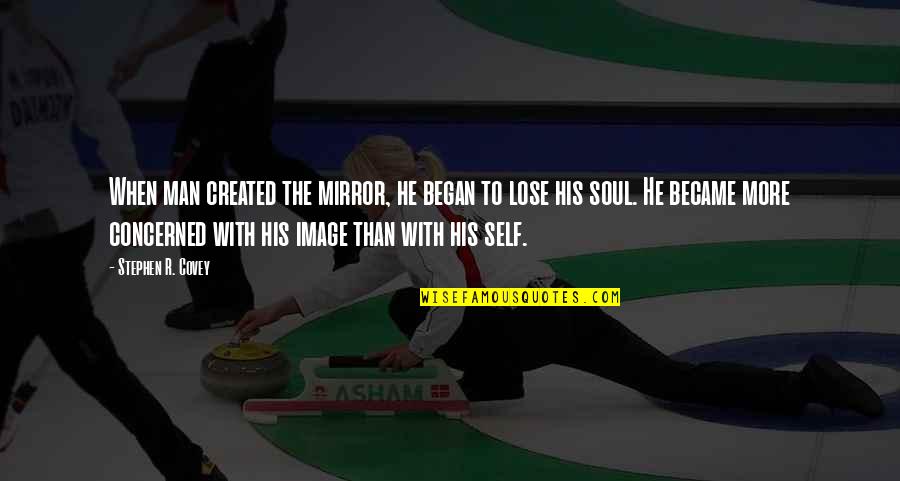 Stephen R Covey Quotes By Stephen R. Covey: When man created the mirror, he began to Stephen R Covey Quotes By Stephen R. Covey: When man created the mirror, he began to