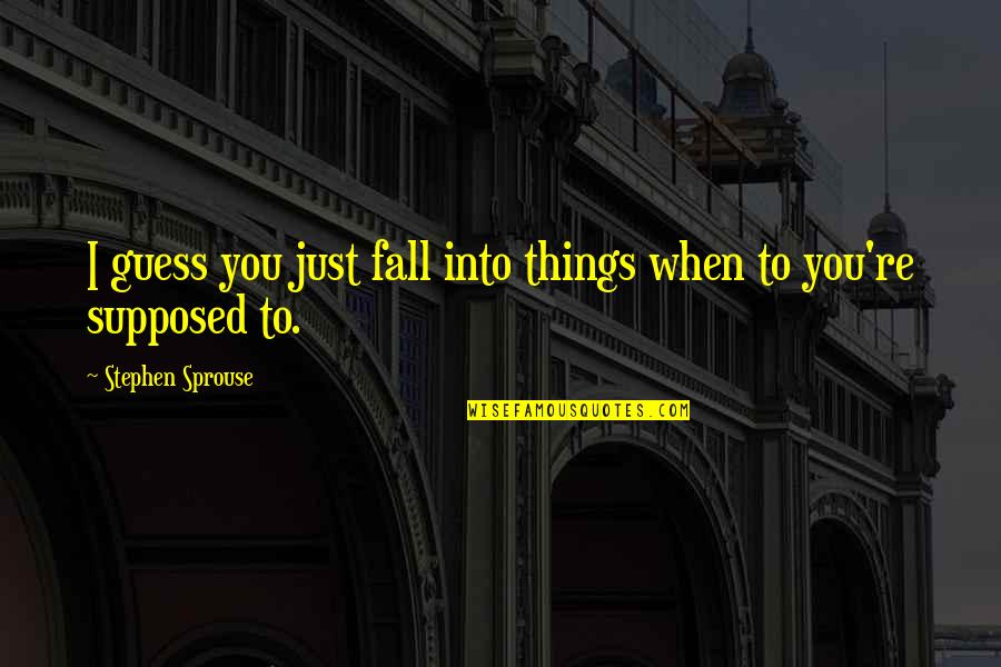 Stephen Sprouse Quotes By Stephen Sprouse: I guess you just fall into things when