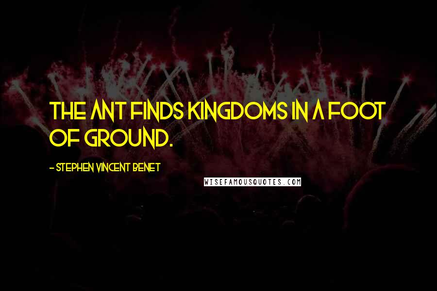 Stephen Vincent Benet quotes: The ant finds kingdoms in a foot of ground.