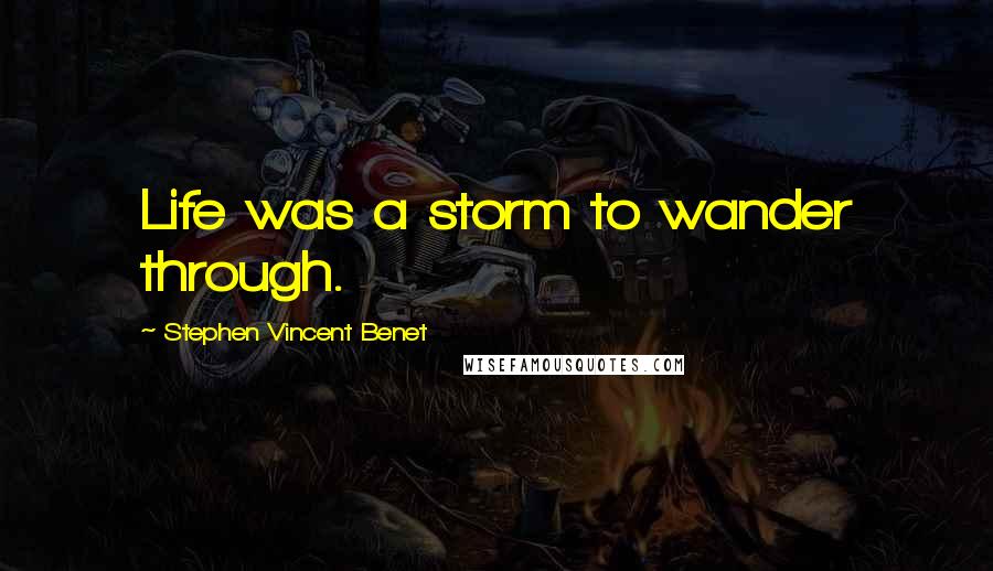 Stephen Vincent Benet quotes: Life was a storm to wander through.