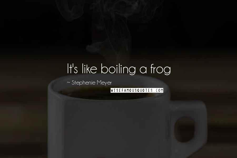 Stephenie Meyer quotes: It's like boiling a frog
