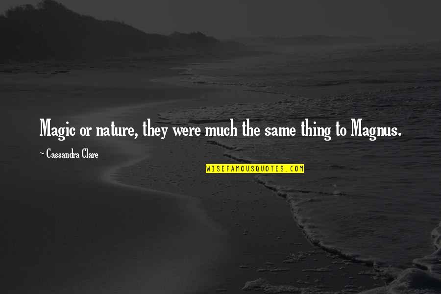 Stepnowski Brothers Quotes By Cassandra Clare: Magic or nature, they were much the same