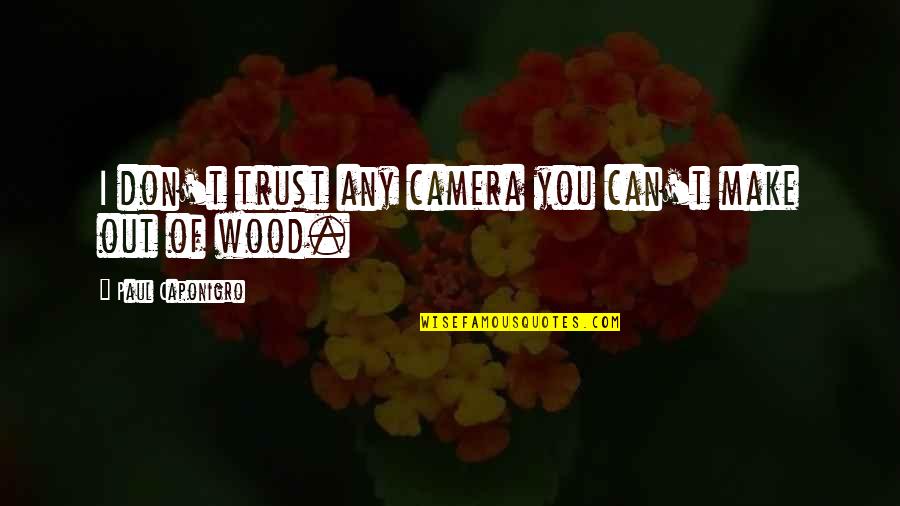 Stepparent Day Quotes By Paul Caponigro: I don't trust any camera you can't make