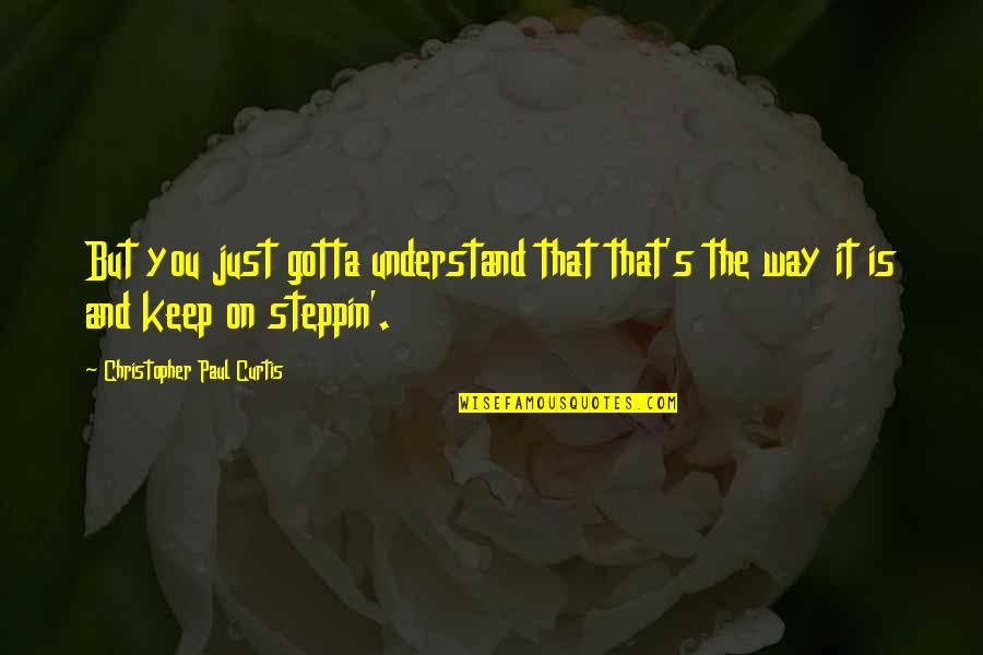 Steppin Quotes By Christopher Paul Curtis: But you just gotta understand that that's the