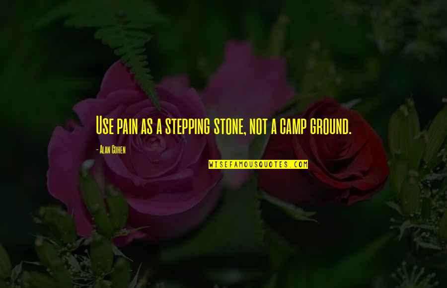 Stepping Stones Quotes By Alan Cohen: Use pain as a stepping stone, not a