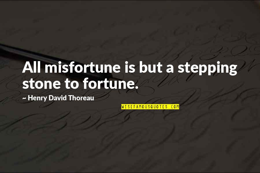 Stepping Stones Quotes By Henry David Thoreau: All misfortune is but a stepping stone to