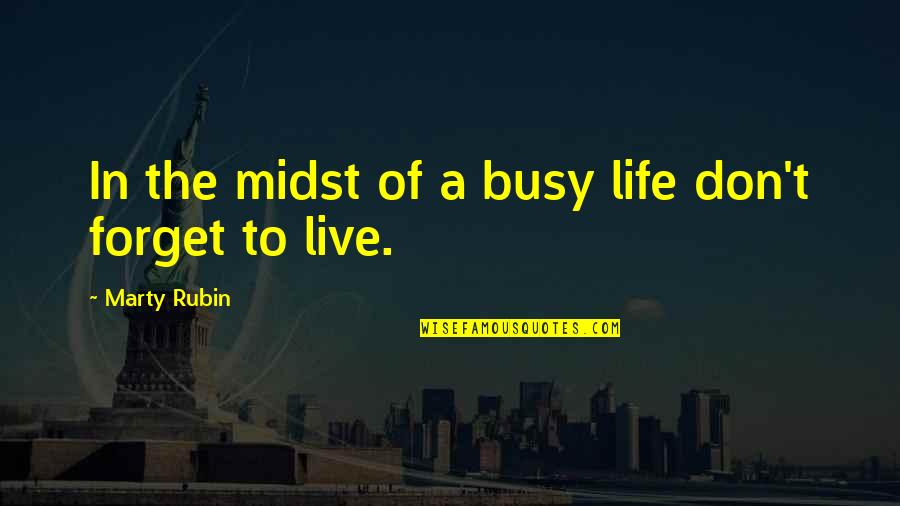 Stepping Up And Being A Leader Quotes By Marty Rubin: In the midst of a busy life don't