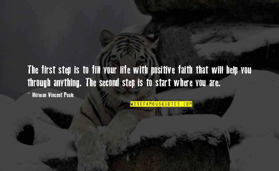 Steps Of Faith Quotes By Norman Vincent Peale: The first step is to fill your life