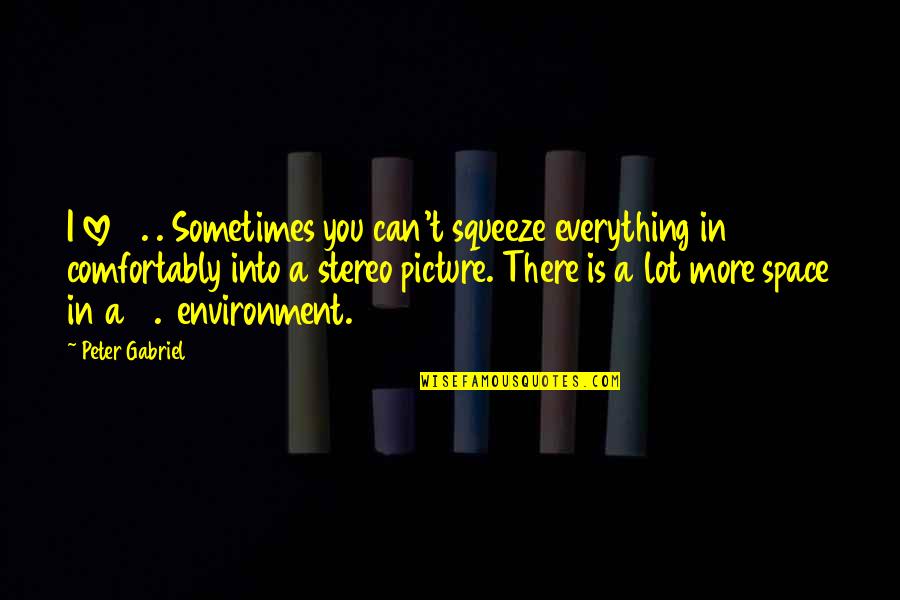 Stereo Love Quotes By Peter Gabriel: I love 5.1. Sometimes you can't squeeze everything