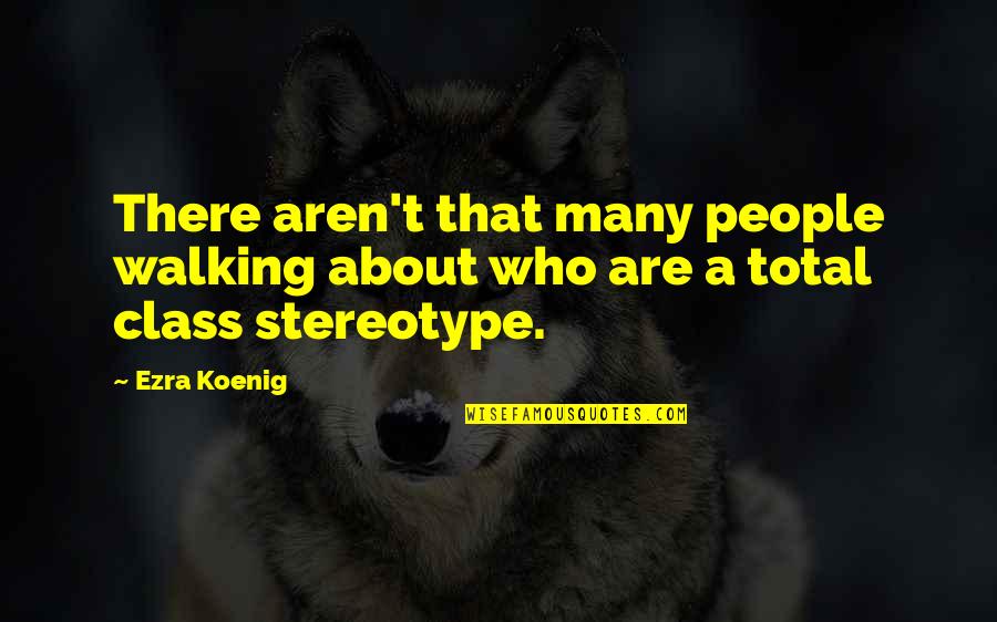 Stereotype Quotes By Ezra Koenig: There aren't that many people walking about who