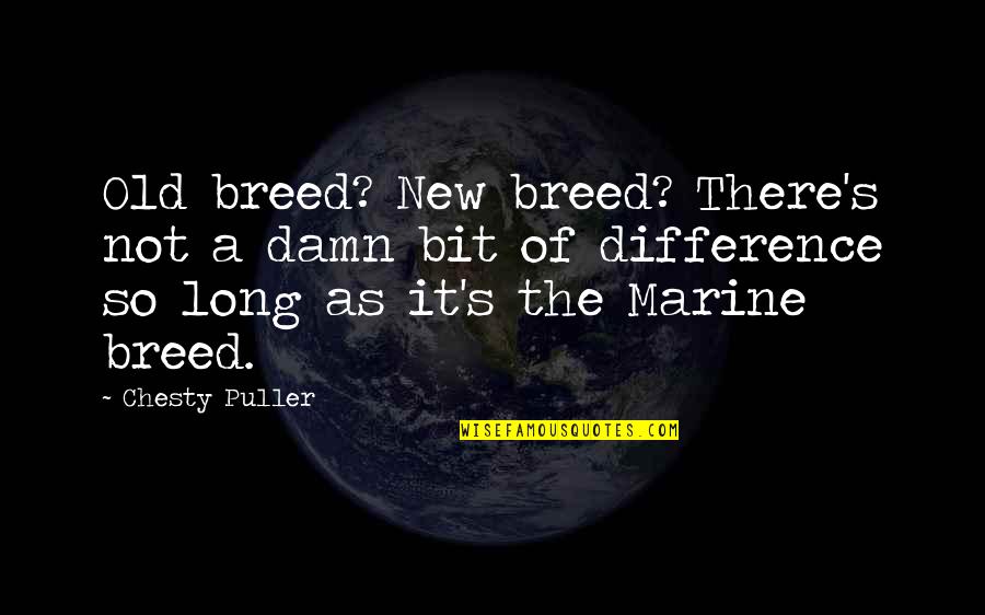Stereotype Threat Quotes By Chesty Puller: Old breed? New breed? There's not a damn