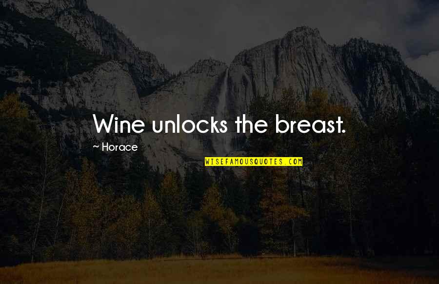 Sterilization And Disinfection Quotes By Horace: Wine unlocks the breast.