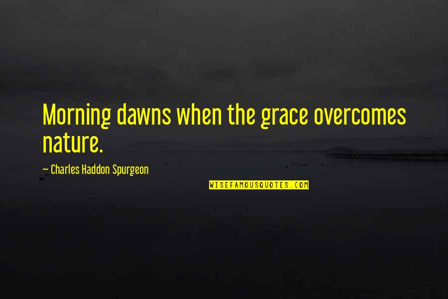 Sterkte Wensen Quotes By Charles Haddon Spurgeon: Morning dawns when the grace overcomes nature.