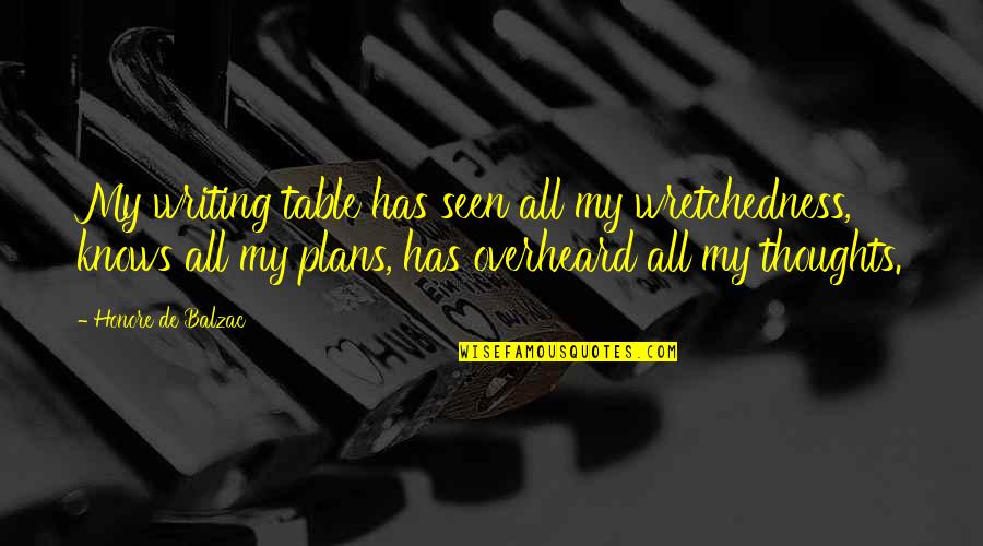 Sterling Silver Quotes By Honore De Balzac: My writing table has seen all my wretchedness,