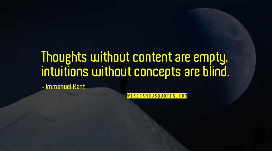 Sterlini Obituary Quotes By Immanuel Kant: Thoughts without content are empty, intuitions without concepts
