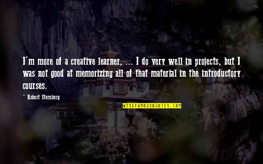 Sternberg Quotes By Robert Sternberg: I'm more of a creative learner, ... I