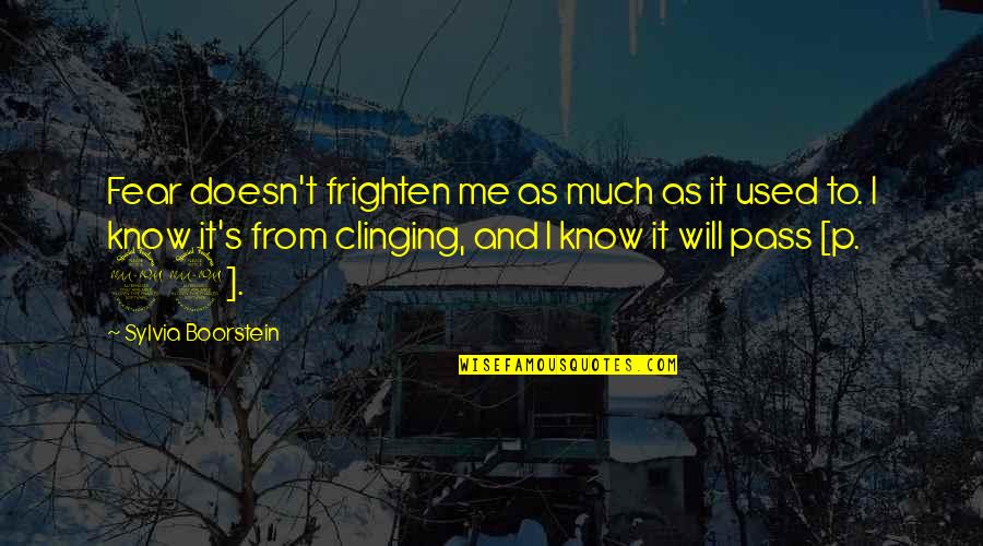 Sterup Savv Rk Quotes By Sylvia Boorstein: Fear doesn't frighten me as much as it