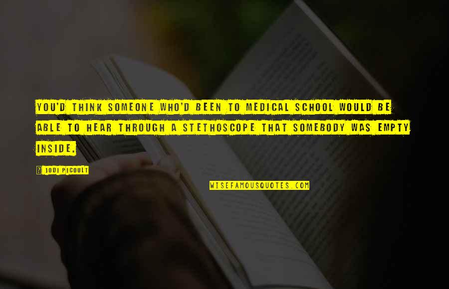 Stethoscope Quotes By Jodi Picoult: You'd think someone who'd been to medical school Stethoscope Quotes By Jodi Picoult: You'd think someone who'd been to medical school
