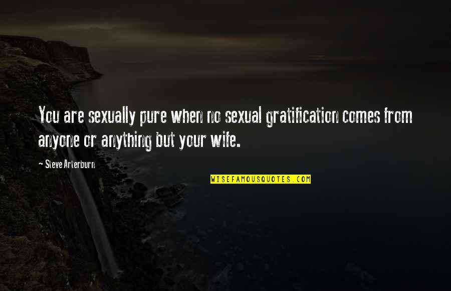 Steve Arterburn Quotes By Steve Arterburn: You are sexually pure when no sexual gratification