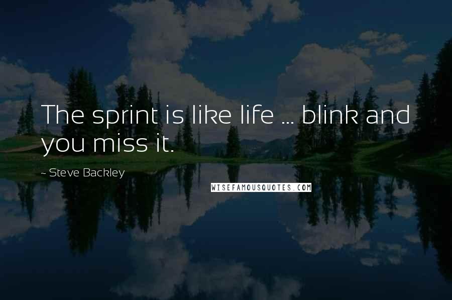 Steve Backley quotes: The sprint is like life ... blink and you miss it.