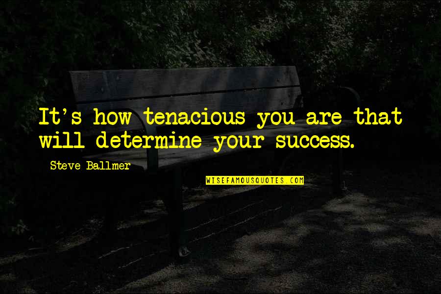 Steve Ballmer Quotes By Steve Ballmer: It's how tenacious you are that will determine