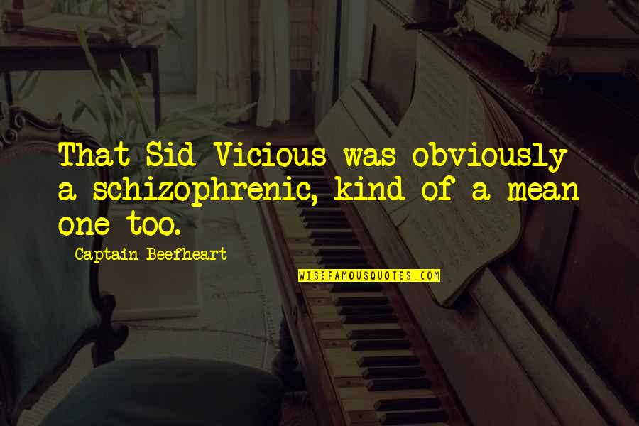Steve Blank Quotes By Captain Beefheart: That Sid Vicious was obviously a schizophrenic, kind