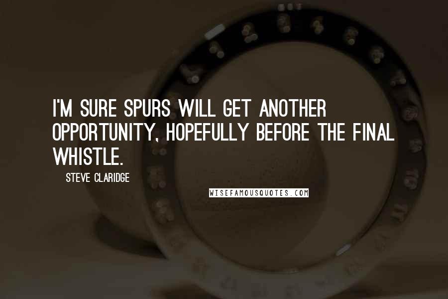 Steve Claridge quotes: I'm sure Spurs will get another opportunity, hopefully before the final whistle.