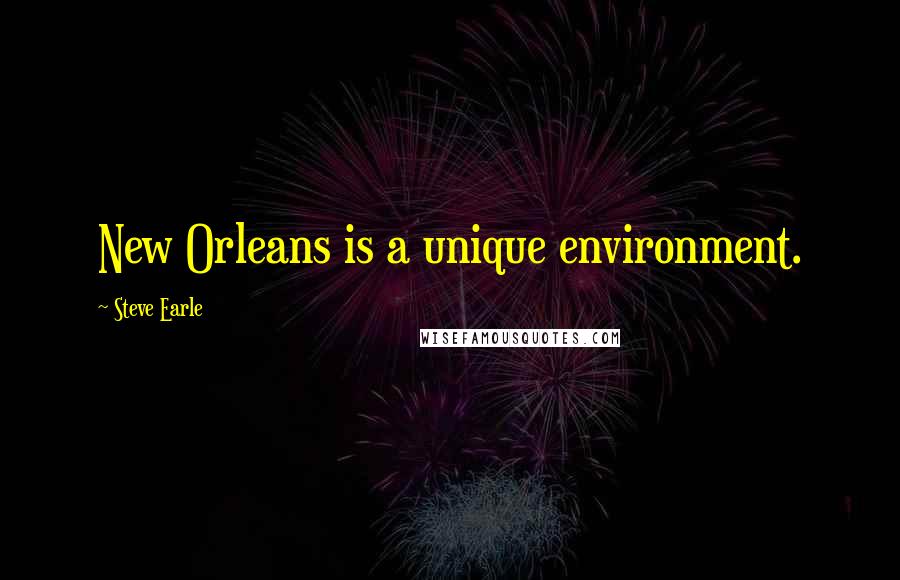 Steve Earle quotes: New Orleans is a unique environment.