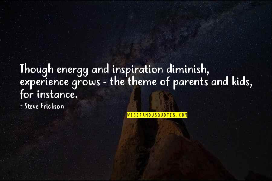 Steve Erickson Quotes By Steve Erickson: Though energy and inspiration diminish, experience grows -