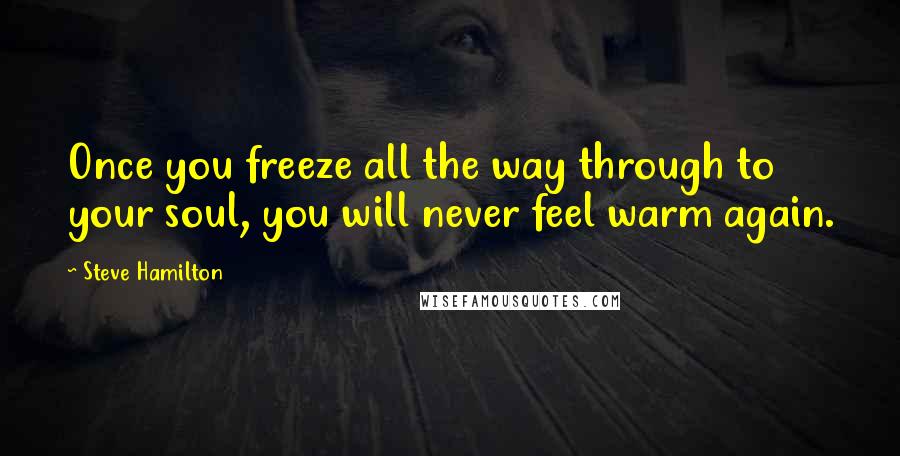 Steve Hamilton quotes: Once you freeze all the way through to your soul, you will never feel warm again.