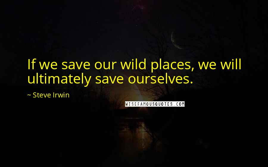 Steve Irwin quotes: If we save our wild places, we will ultimately save ourselves.