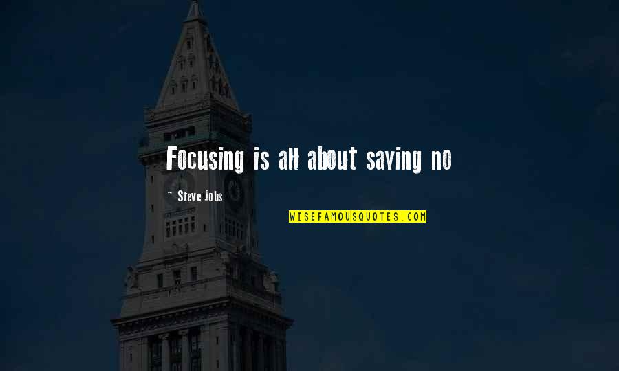 Steve Jobs All Quotes By Steve Jobs: Focusing is all about saying no Steve Jobs All Quotes By Steve Jobs: Focusing is all about saying no