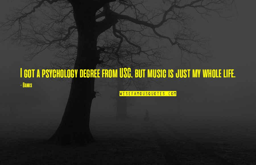Steve Jobs Motivation Quotes By Banks: I got a psychology degree from USC, but