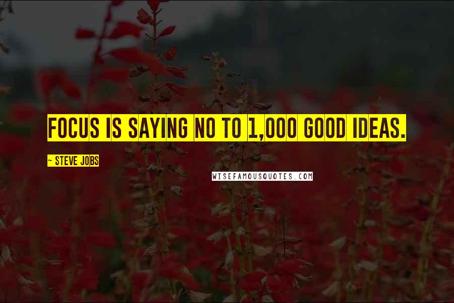 Steve Jobs quotes: Focus is saying no to 1,000 good ideas.