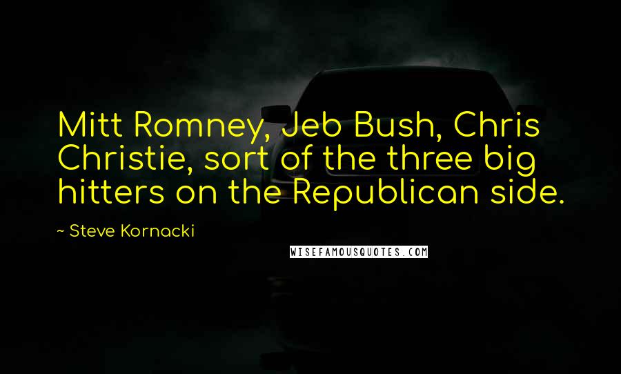 Steve Kornacki quotes: Mitt Romney, Jeb Bush, Chris Christie, sort of the three big hitters on the Republican side.