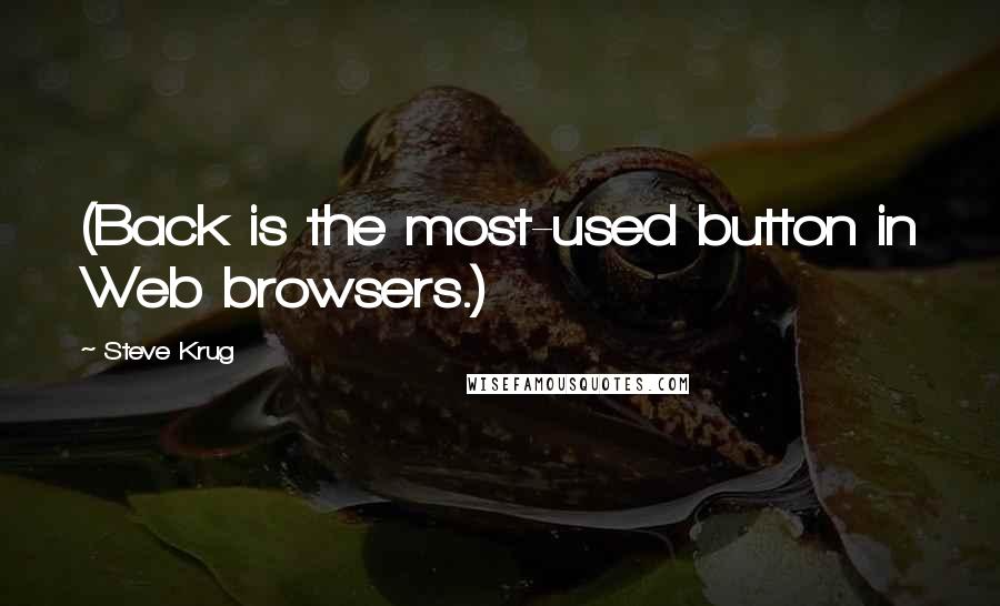 Steve Krug quotes: (Back is the most-used button in Web browsers.)