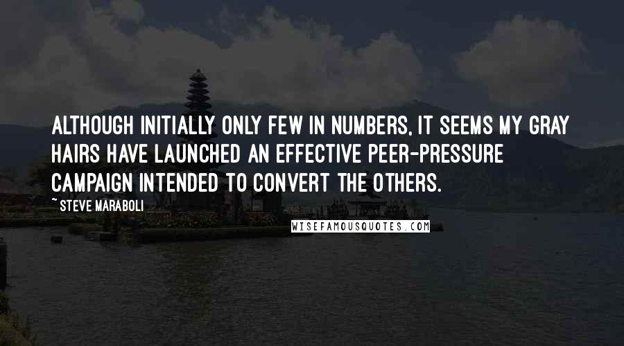 Steve Maraboli quotes: Although initially only few in numbers, it seems my gray hairs have launched an effective peer-pressure campaign intended to convert the others.