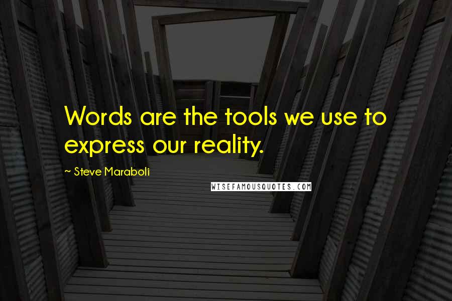 Steve Maraboli quotes: Words are the tools we use to express our reality.