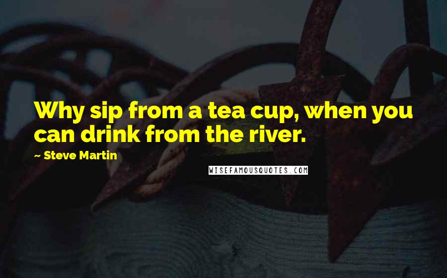 Steve Martin quotes: Why sip from a tea cup, when you can drink from the river.