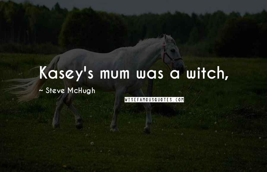 Steve McHugh quotes: Kasey's mum was a witch,