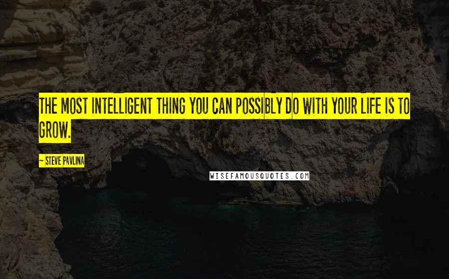 Steve Pavlina quotes: The most intelligent thing you can possibly do with your life is to grow.