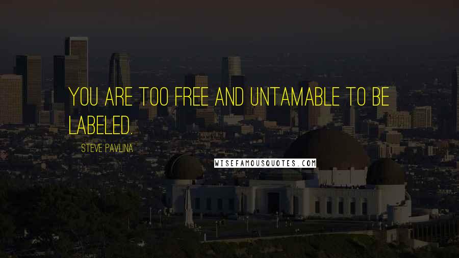 Steve Pavlina quotes: You are too free and untamable to be labeled.
