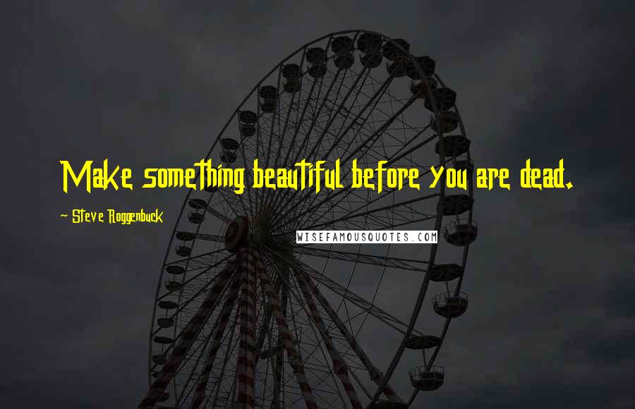 Steve Roggenbuck quotes: Make something beautiful before you are dead.