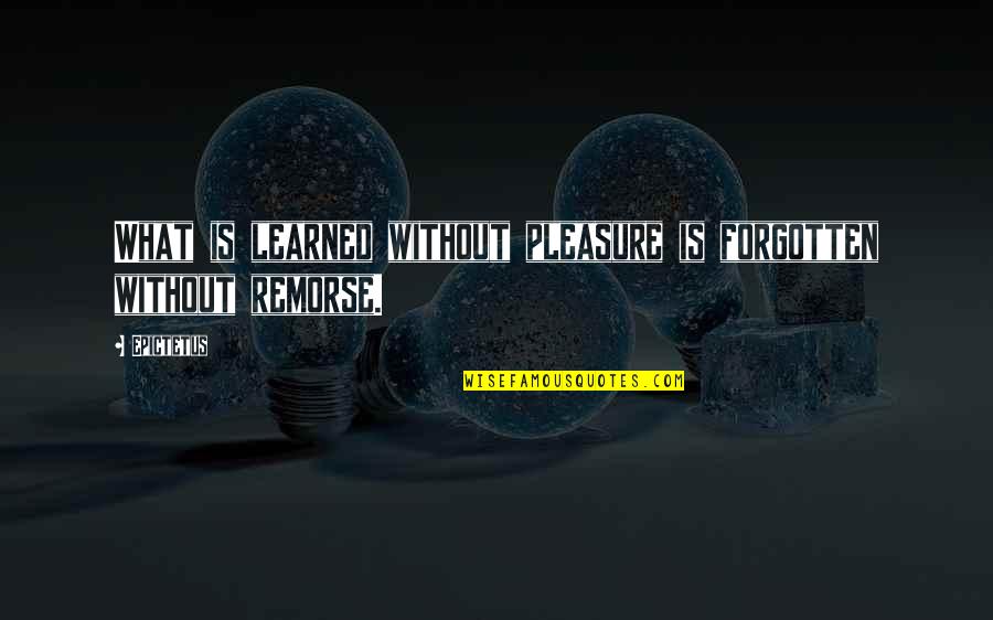 Steve Spurrier Kentucky Quotes By Epictetus: What is learned without pleasure is forgotten without