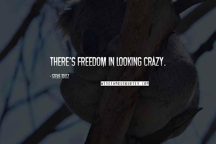 Steve Toltz quotes: There's freedom in looking crazy.