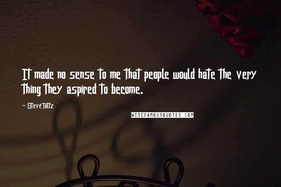 Steve Toltz quotes: It made no sense to me that people would hate the very thing they aspired to become.