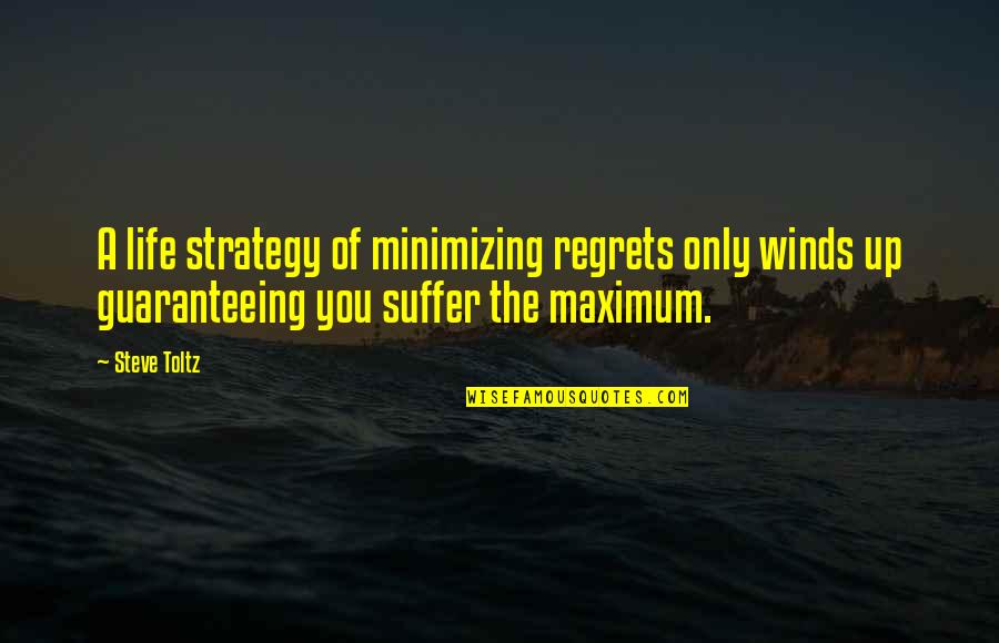 Steve Toltz Quotes By Steve Toltz: A life strategy of minimizing regrets only winds