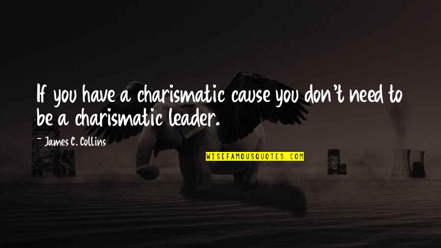 Steve Van Buren Quotes By James C. Collins: If you have a charismatic cause you don't Steve Van Buren Quotes By James C. Collins: If you have a charismatic cause you don't
