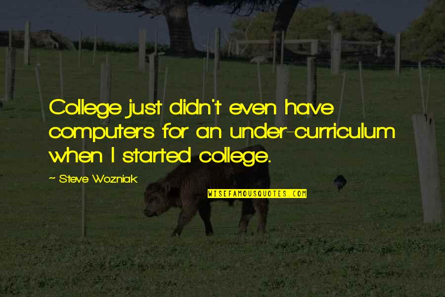 Steve Wozniak Quotes By Steve Wozniak: College just didn't even have computers for an Steve Wozniak Quotes By Steve Wozniak: College just didn't even have computers for an